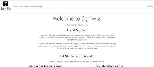 SignWiz home page